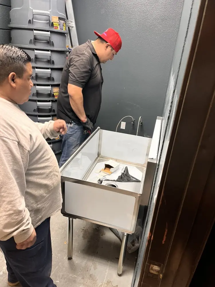 Commercial plumbing and sink installation in Dallas